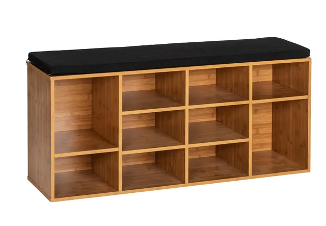 Wenko Loft Panca Scarpiera 10 Paia Nero Naturale