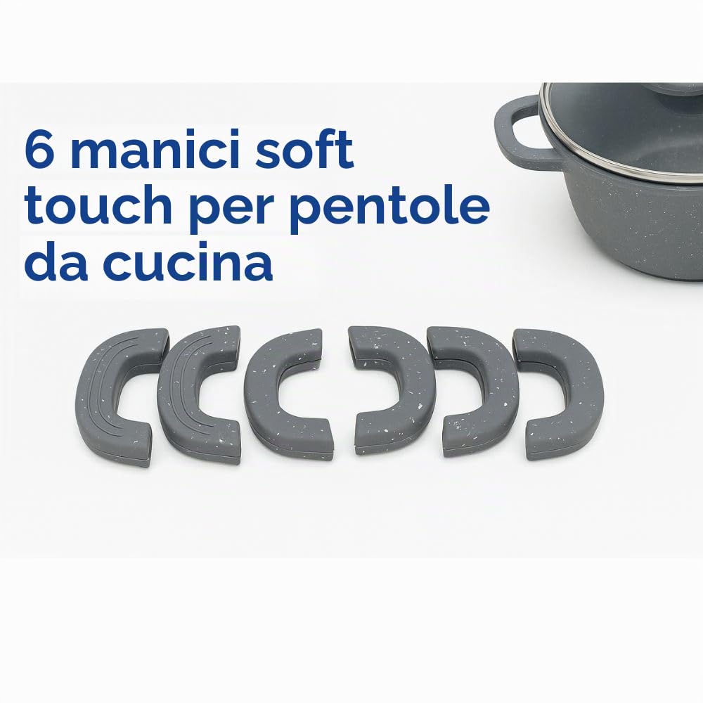 Cecaro Group Batteria Pietra Lavica 21 Pezzi Grigia Induzione
