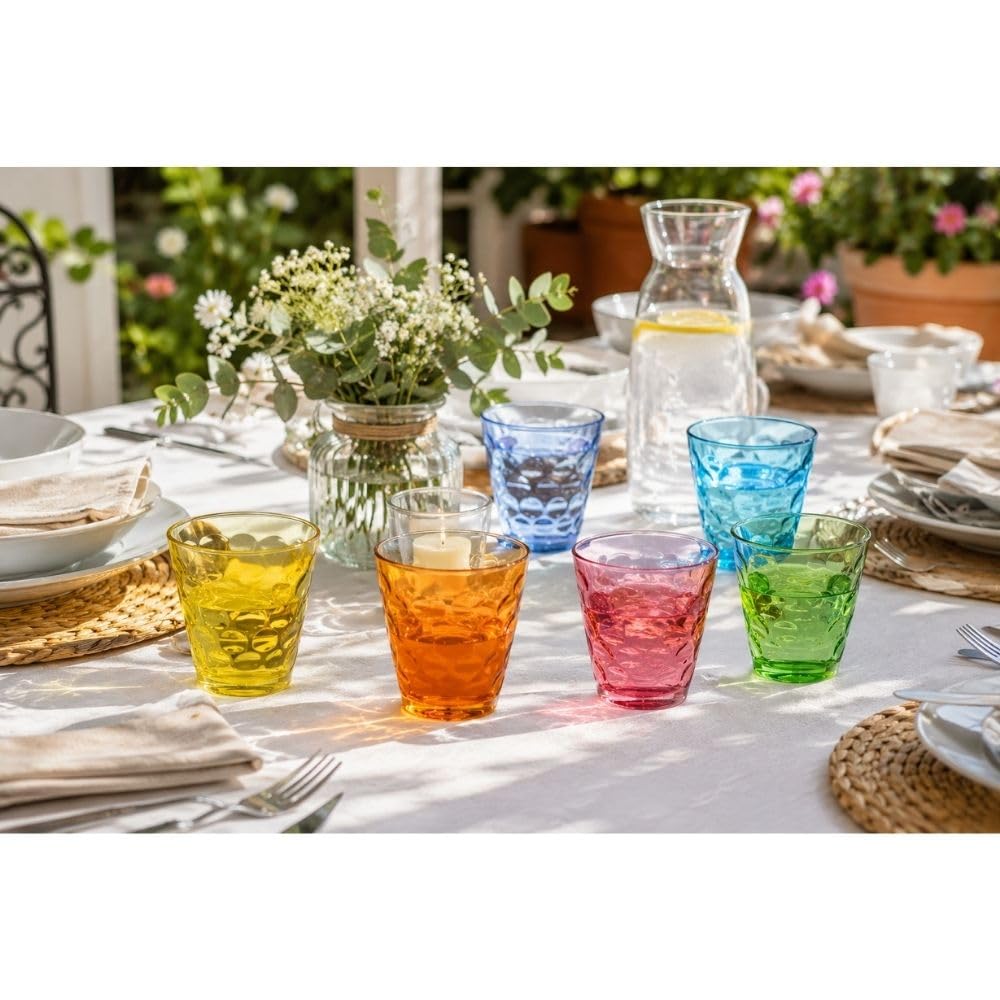 Cecaro Group Set 12 Bicchieri 250 ml Vetro Colorato 6 Colori