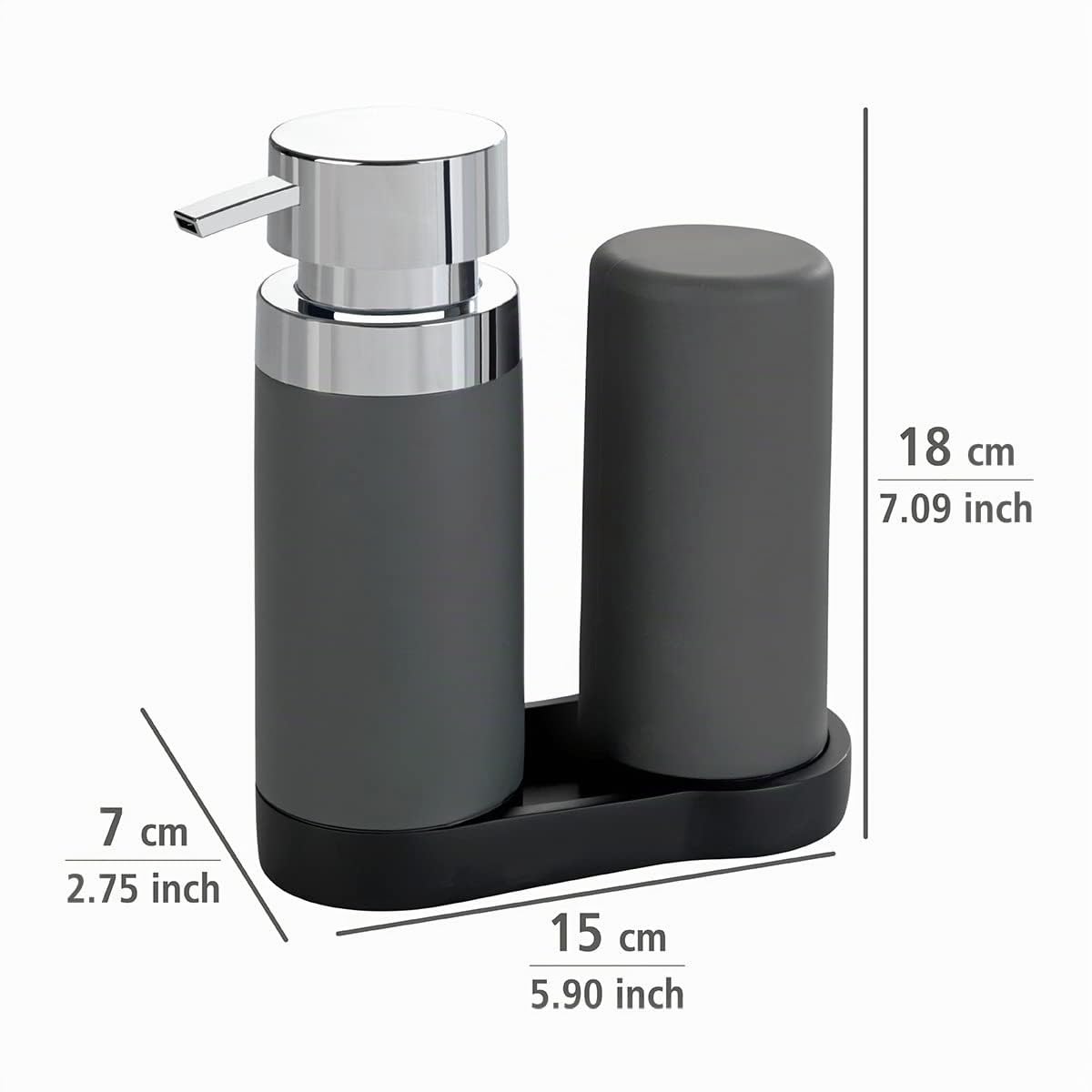 Wenko Easy-Squeeze set dispenser sapone grigio 250 ml