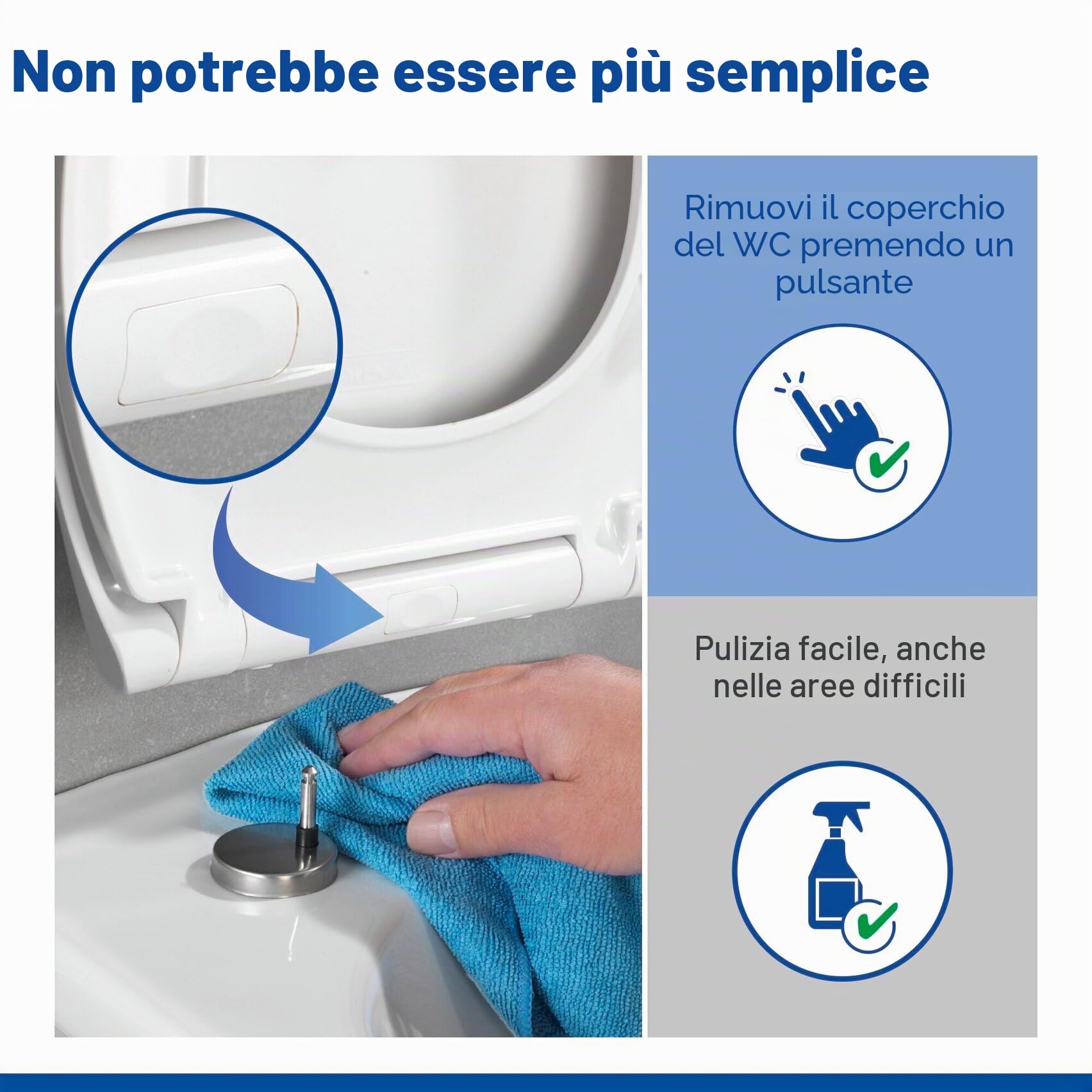 Wenko Rieti sedile WC bianco chiusura ammortizzata