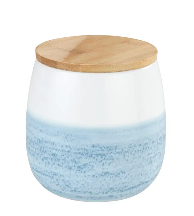Wenko Mala barattolo ceramica bianco blu 1 l