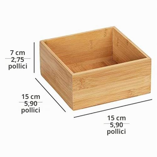 Wenko Terra organizer bambù 3 scomparti 15x7x15 cm naturale