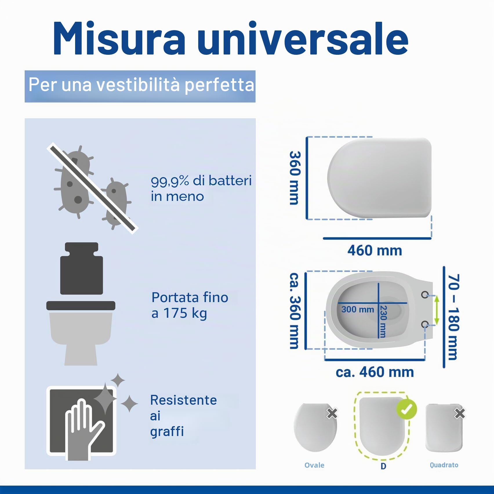 Wenko Galati sedile WC nero opaco chiusura ammortizzata
