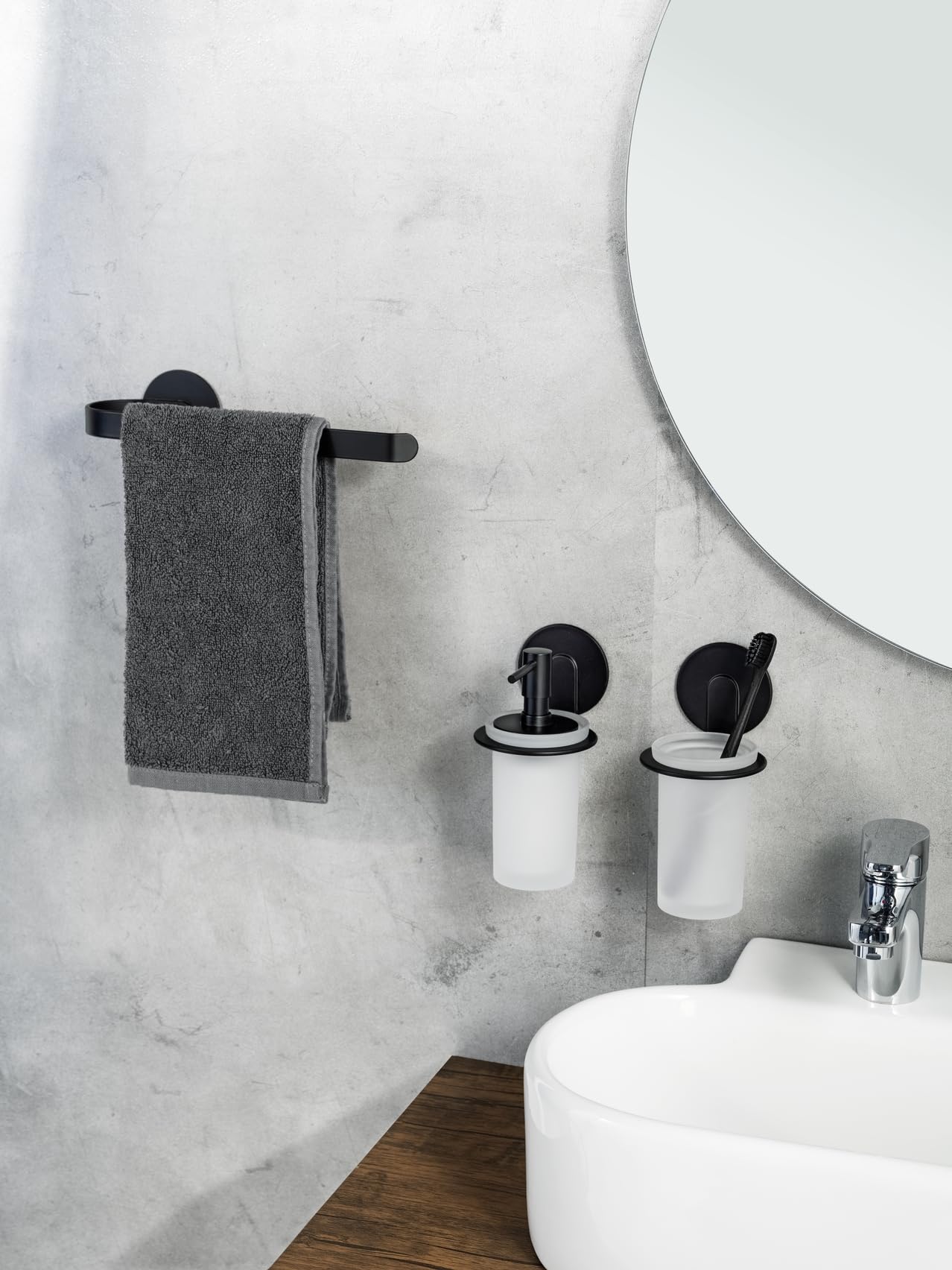 Wenko Bivio Black dispenser sapone da parete nero 150 ml