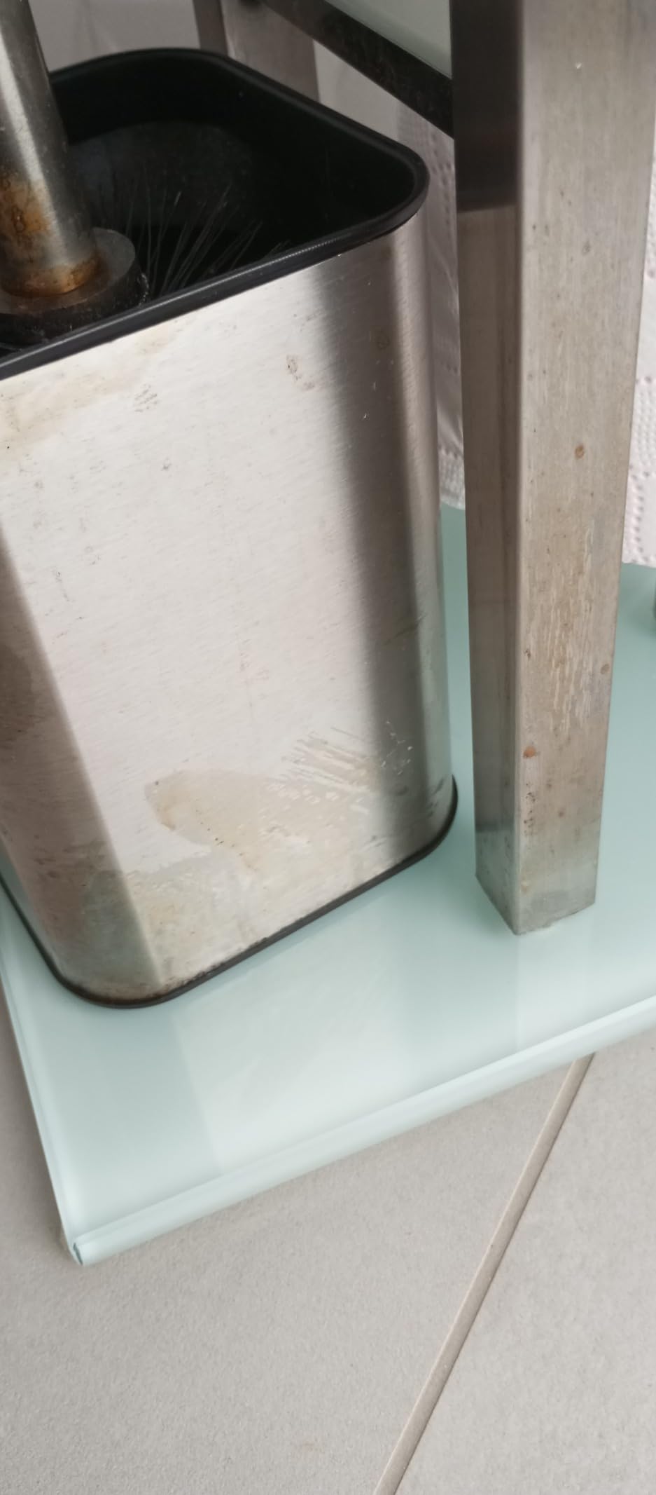 Wenko Debar Piantana WC con Scopino Acciaio Satinato
