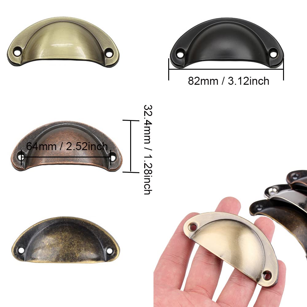 Lxoraziy maniglia conchiglia bronzo 12 pezzi per mobili