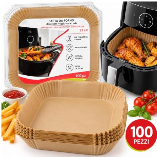 Cecaro Group Carta Forno Friggitrice 23x23 cm 100 Fogli