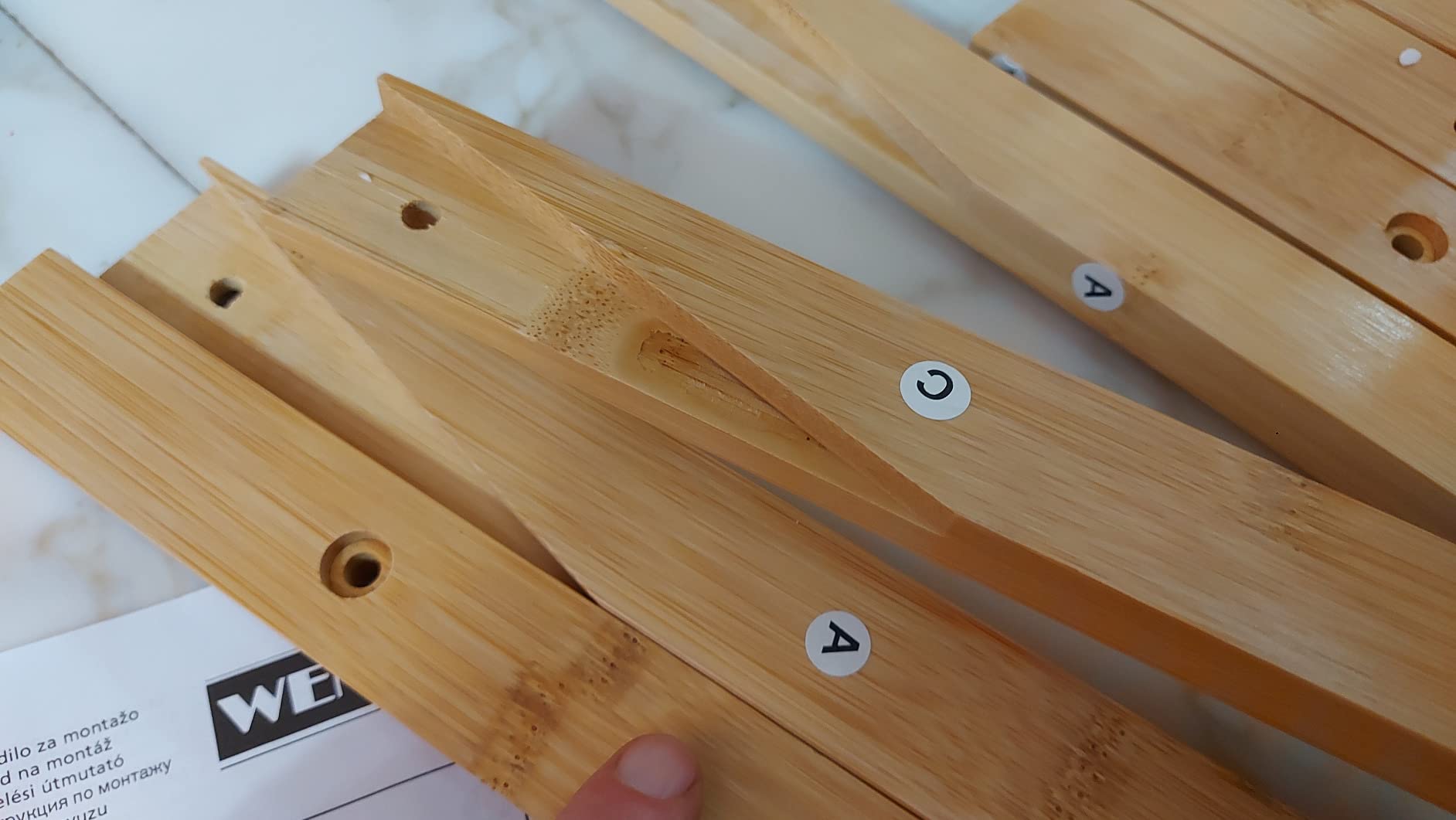 Wenko Honolulu appendiabiti bambu con rotelle 76 cm