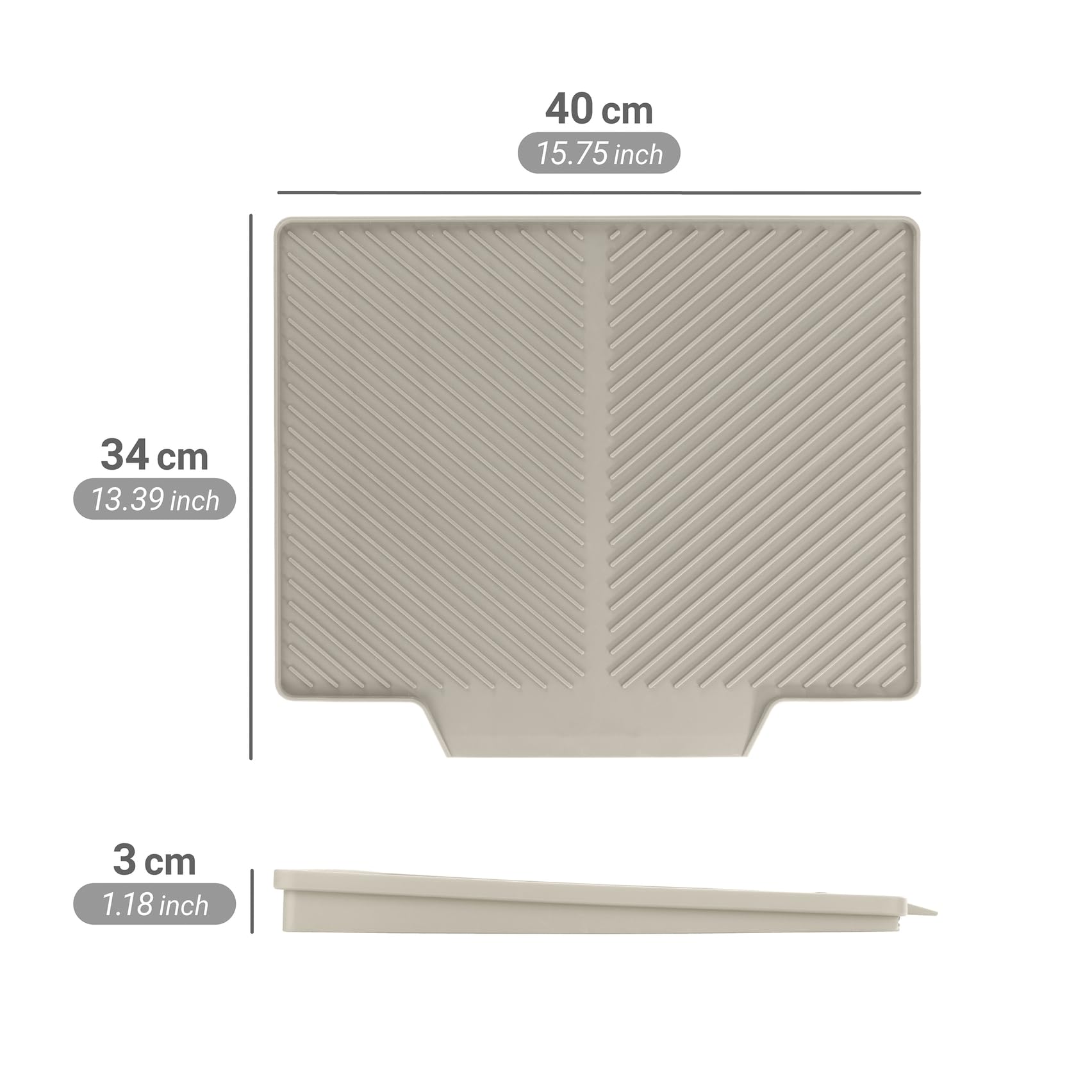 Wenko Nelia Tappetino Scolapiatti Beige 34x40 cm Scanalato