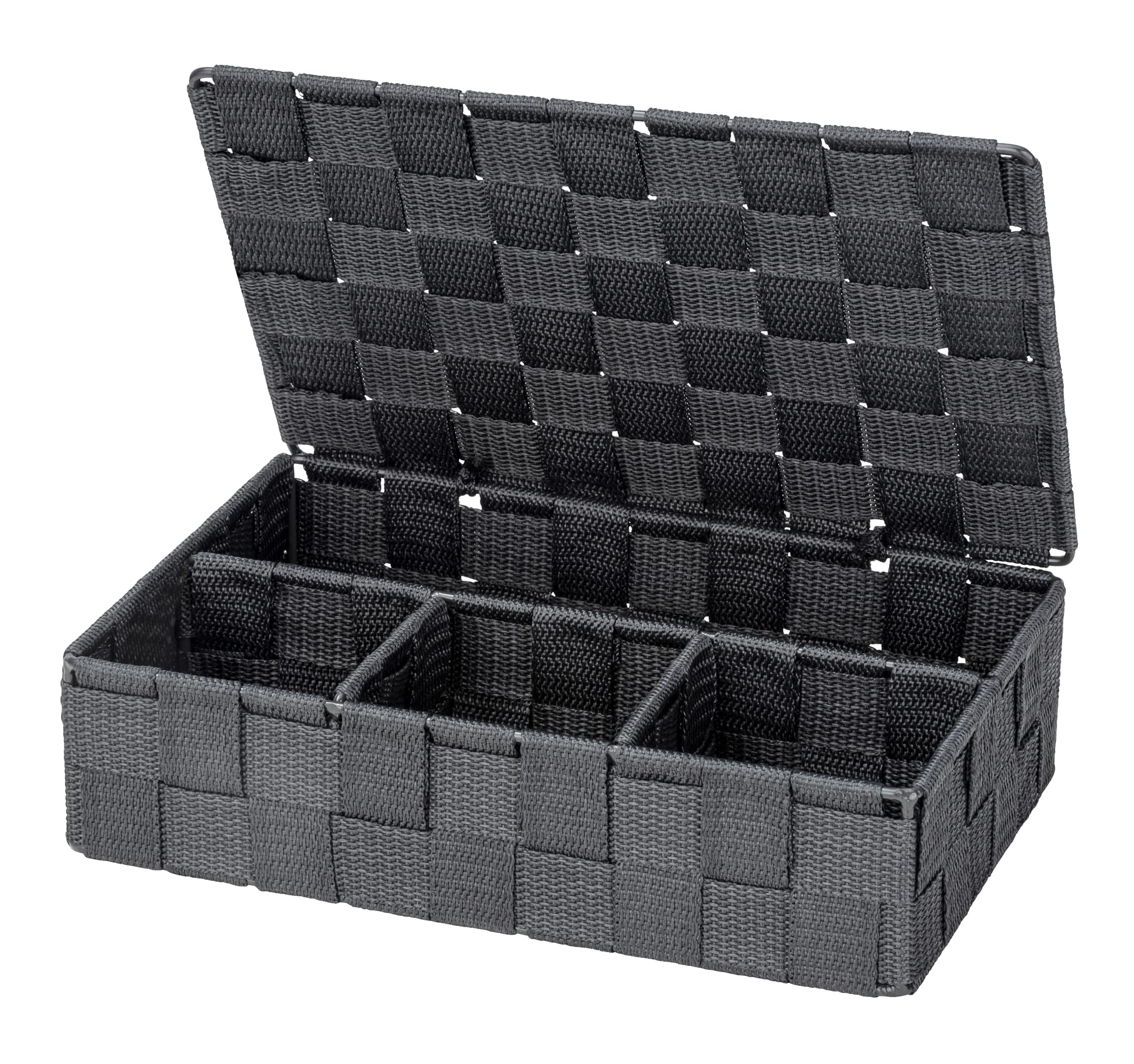 Wenko Adria organizer piccolo taupe con coperchio intrecciato