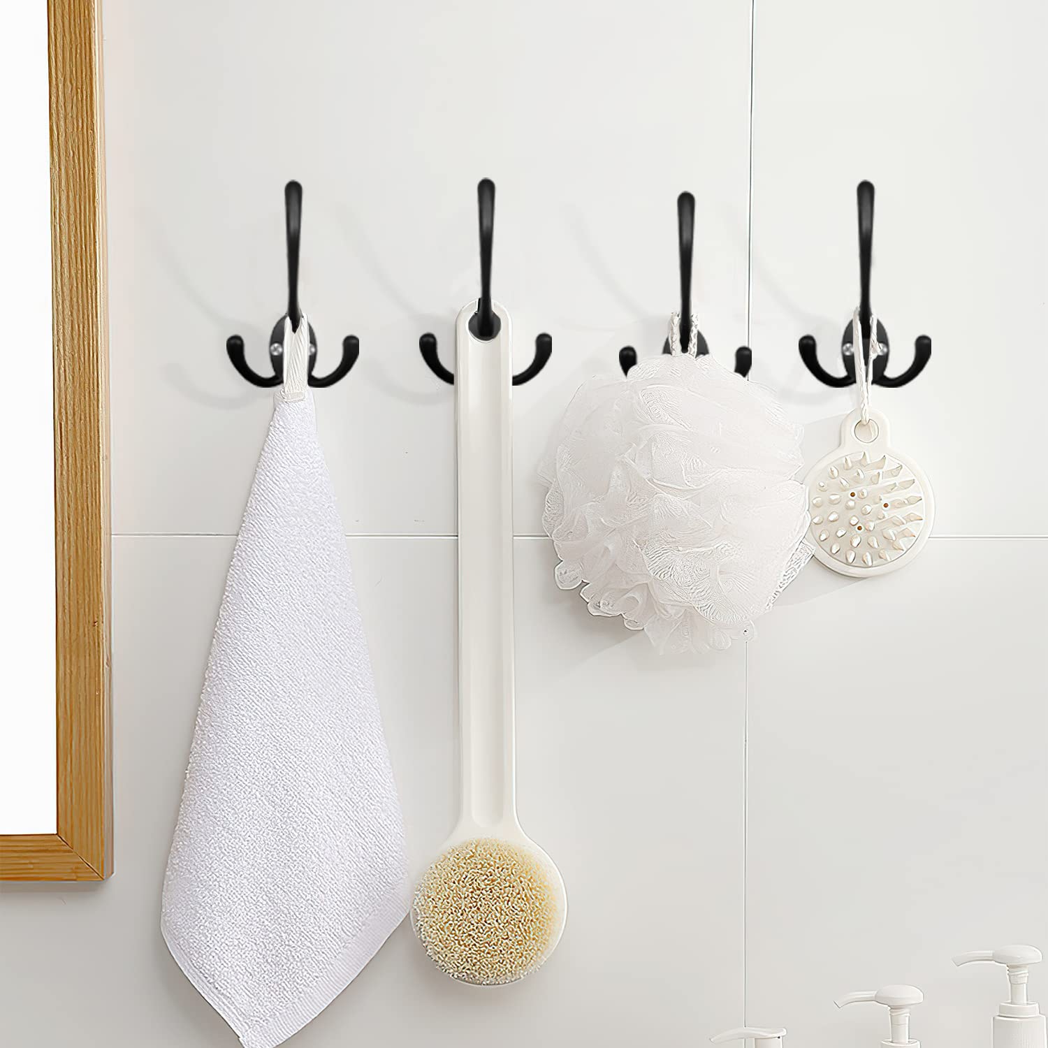 Lxoraziy Ganci Appendiabiti Vintage Neri 4 Pezzi Metallo