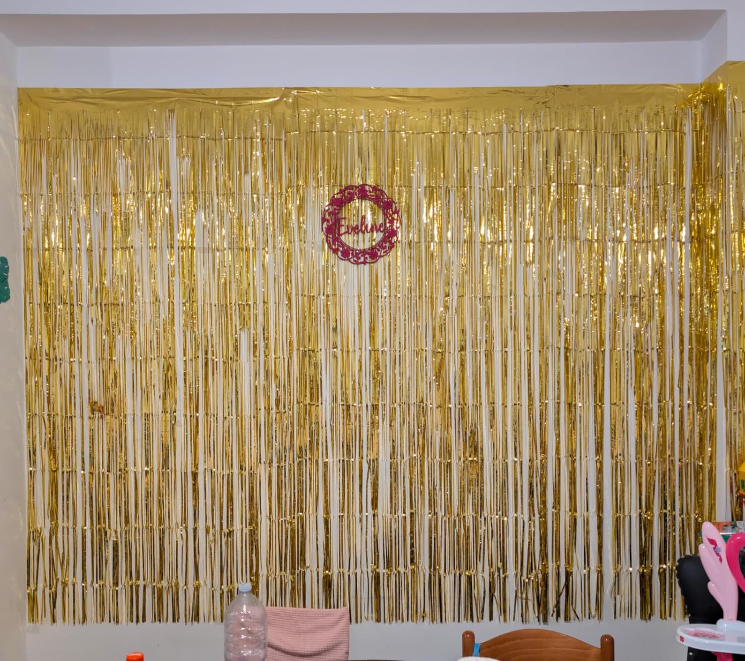 Quelcc Tenda Metallica Frange Argento 6 Pezzi 1x2 m