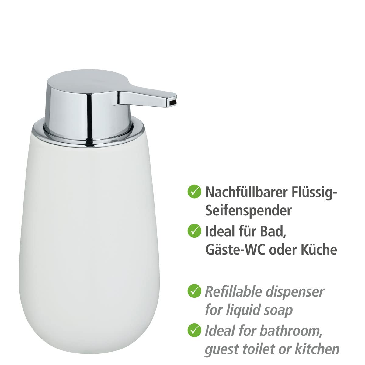 WENKO Badi dispenser sapone ceramica bianco 320 ml