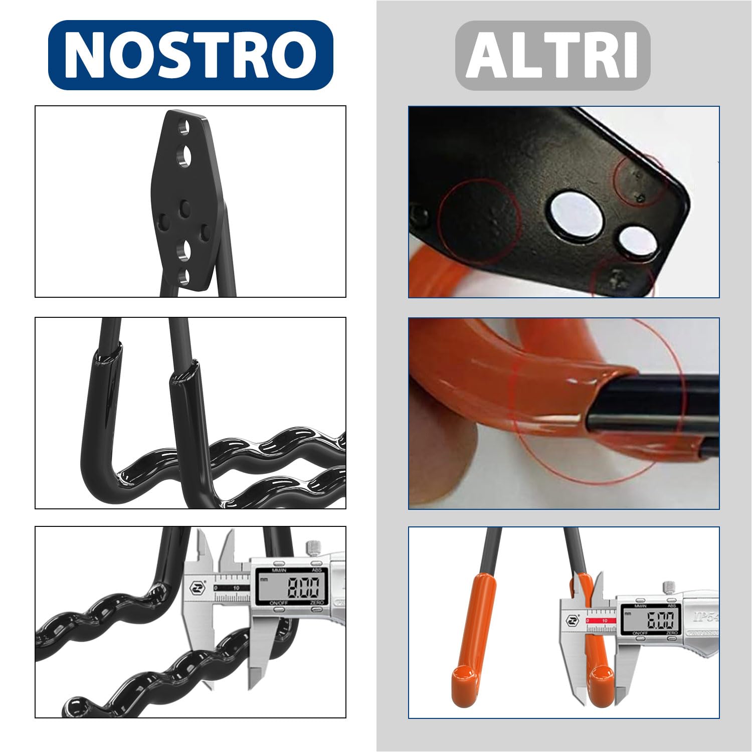 3-H Ganci da Garage Resistenti Ganci Parete 12 Pezzi 42 kg