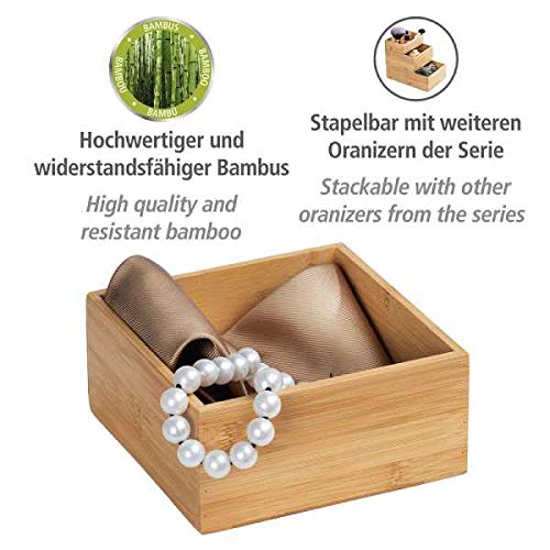 Wenko Terra organizer bambù 3 scomparti 15x7x15 cm naturale