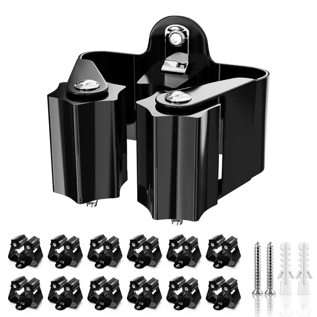 3-H portascope da muro 12 pezzi nero acciaio inox 5 kg