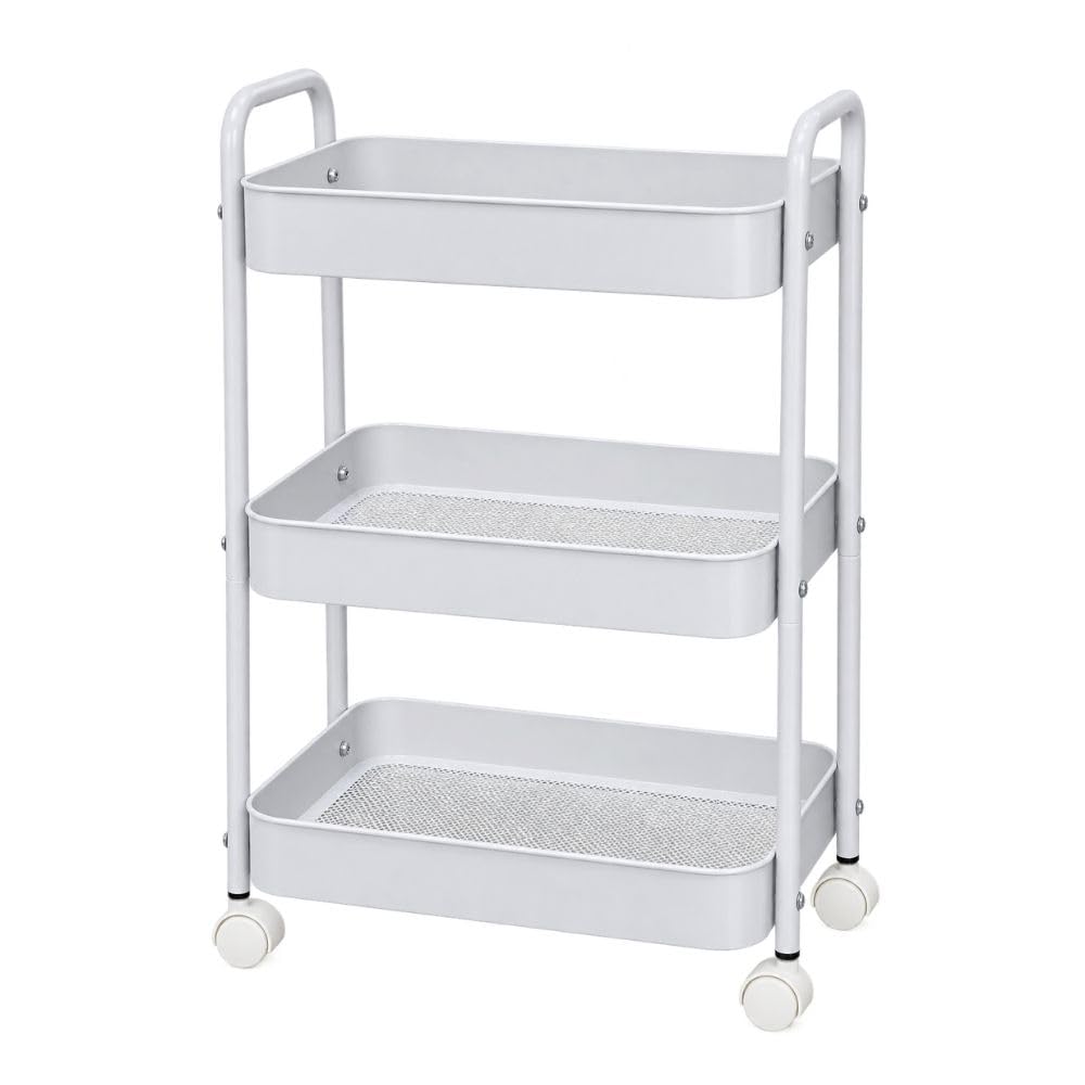Cecaro Group Carrello 3 Ripiani Metallo Verde Salvia 45x30x78 cm