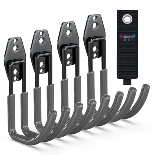 3-H Ganci Parete per Doghe Acciaio 4 Pezzi