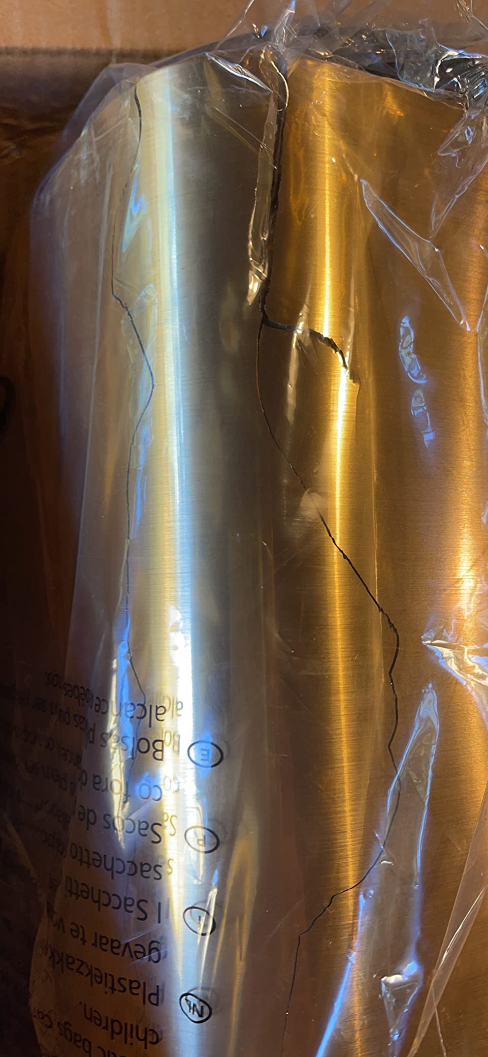 Wenko Pattumiera Bagno Oro 5,5 L con Coperchio Basculante