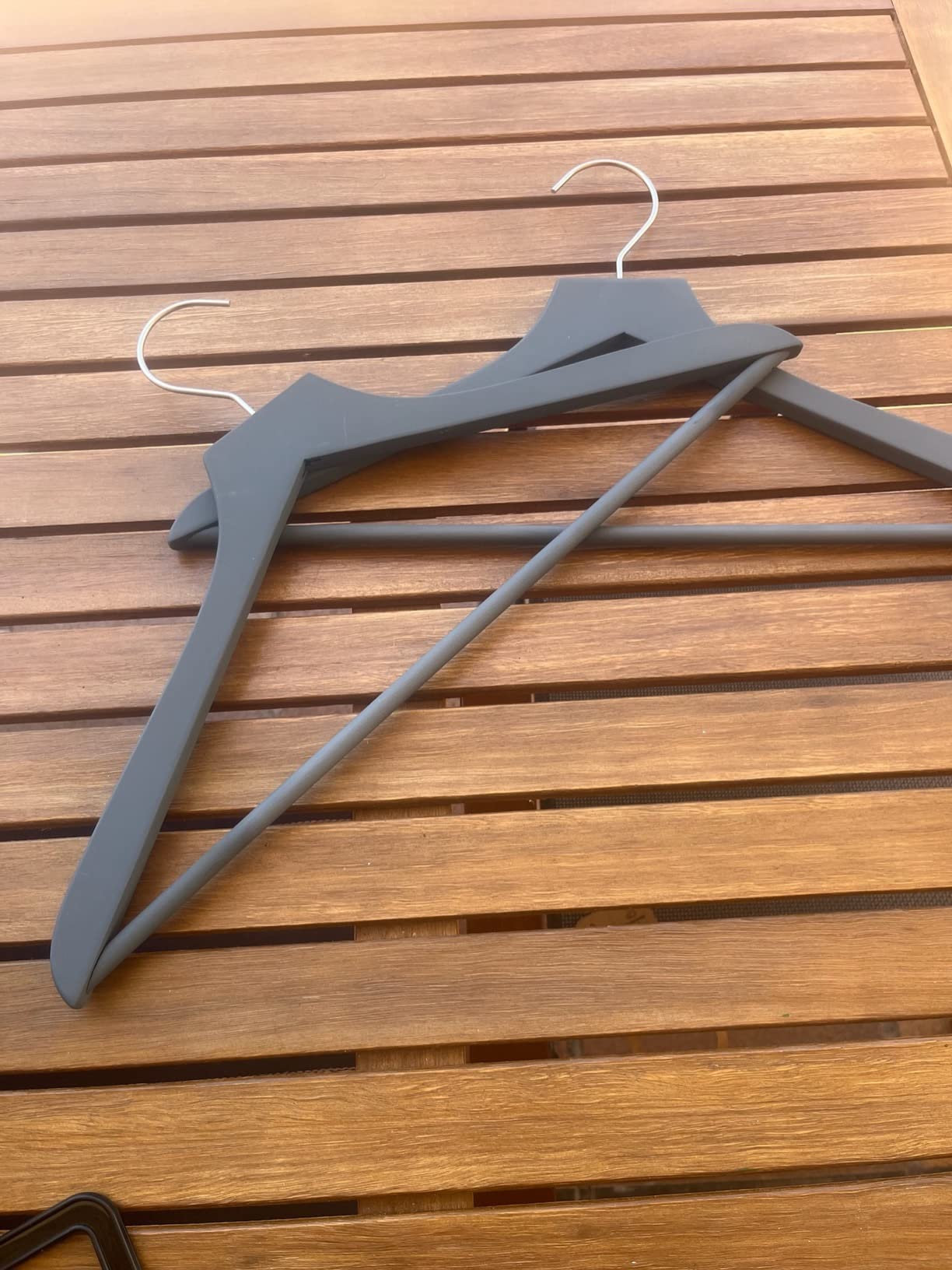 Wenko Tokio Gruccia Legno Grigio Antiscivolo 2 Pezzi Salvaspazio