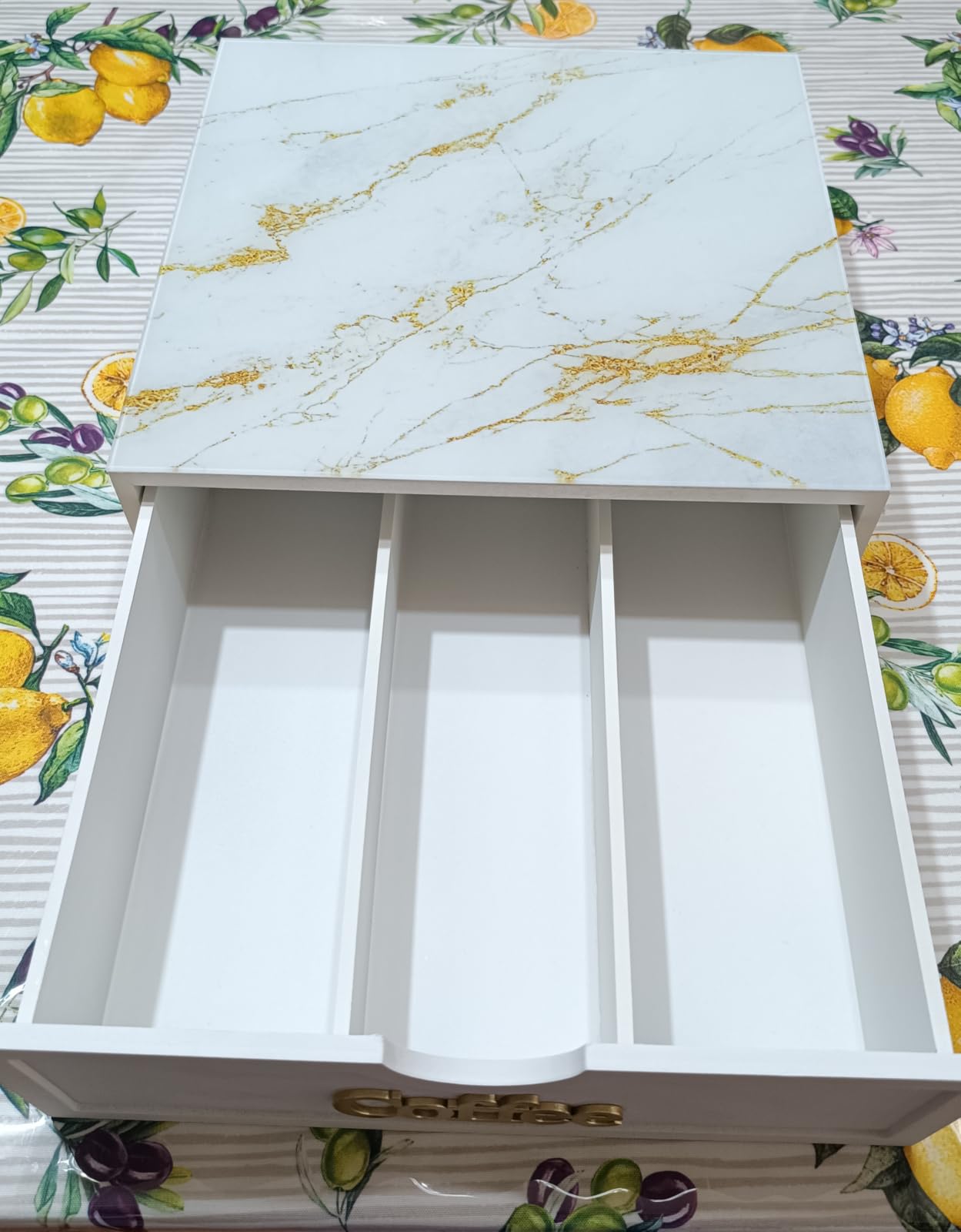 Cecaro Group Portacapsule Cassetto Marmo Nero 30x30x10 cm