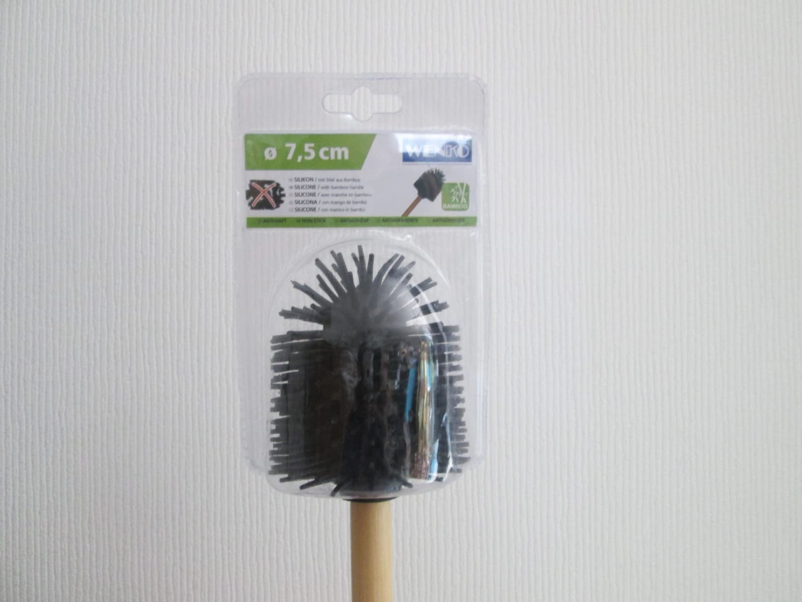 Wenko Scopino WC Silicone Bambù 25360100 Nero 35 cm