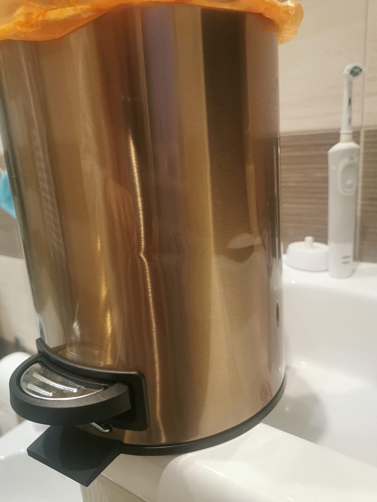 Wenko Leman pattumiera a pedale 3 L bianco opaco