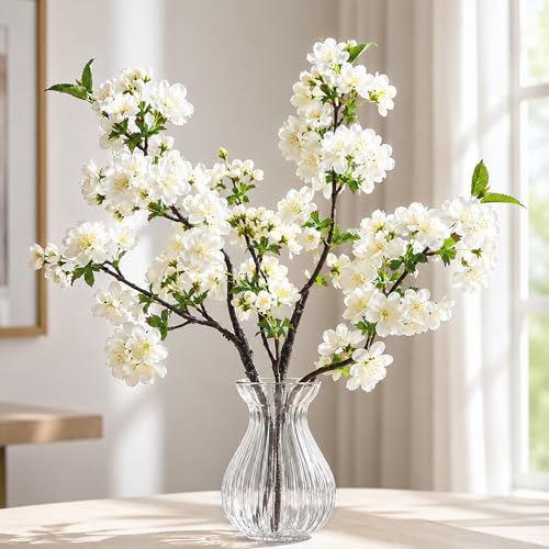 Quelcc rami di ciliegio artificiali seta 49 cm 3 pezzi