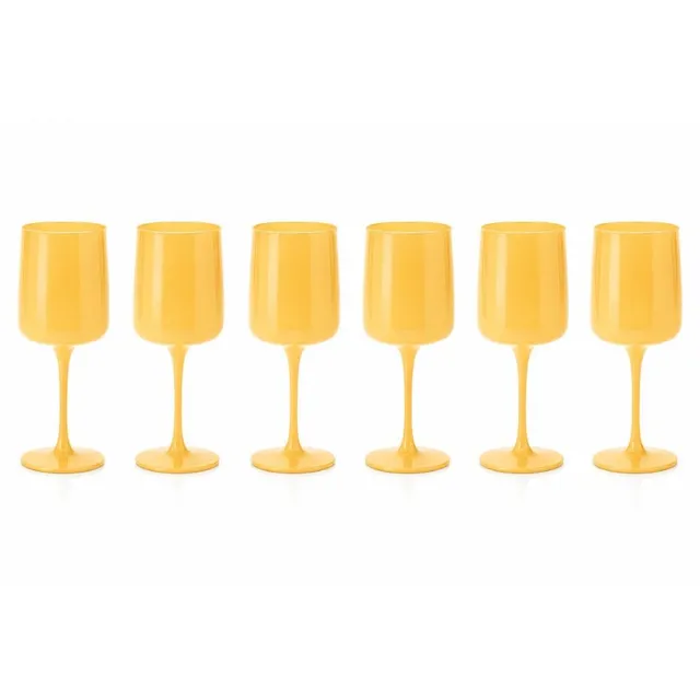 Cecaro Group Set 6 Calici Vetro Giallo 320 ml Pasta Vetro