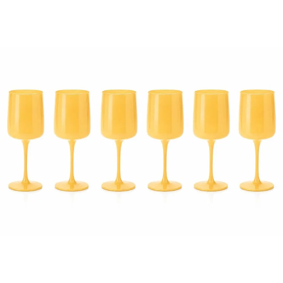 Cecaro Group Set 6 Calici Vetro Giallo 320 ml Pasta Vetro