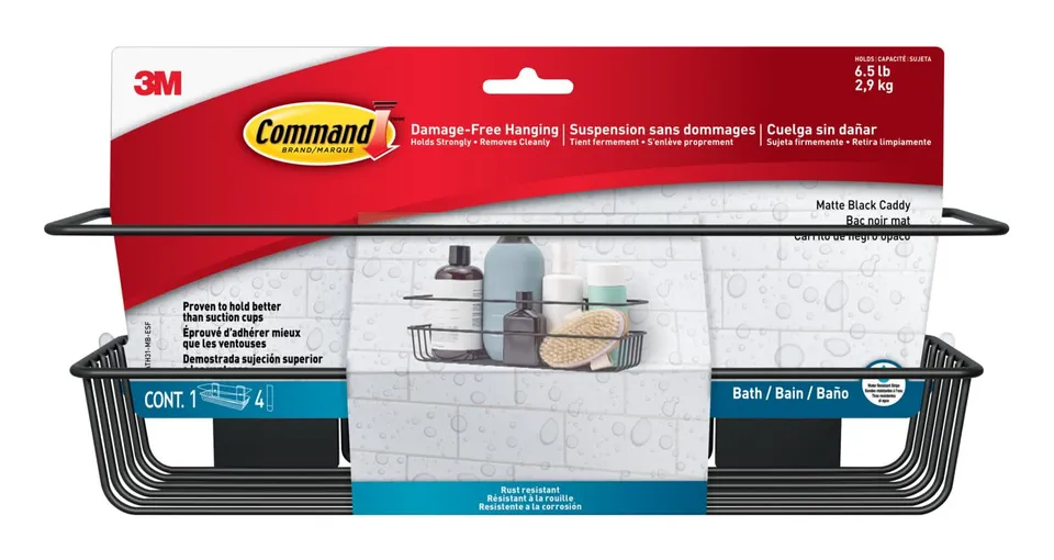 Command Cestello Doccia Adesivo Nero Opaco 3 kg