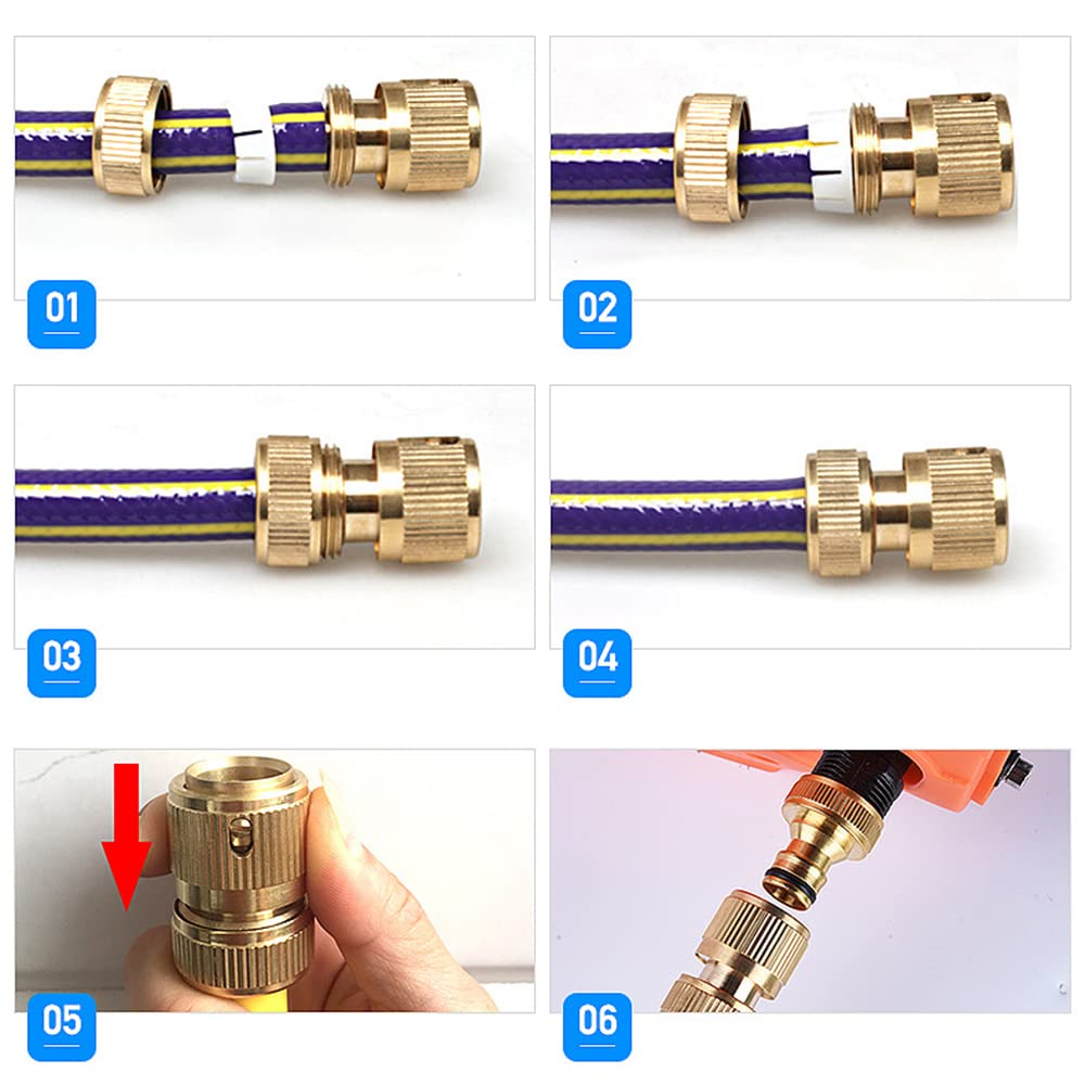 Lxoraziy Adattatore Rubinetto 1/2 Raccordo Ottone 4 Pezzi