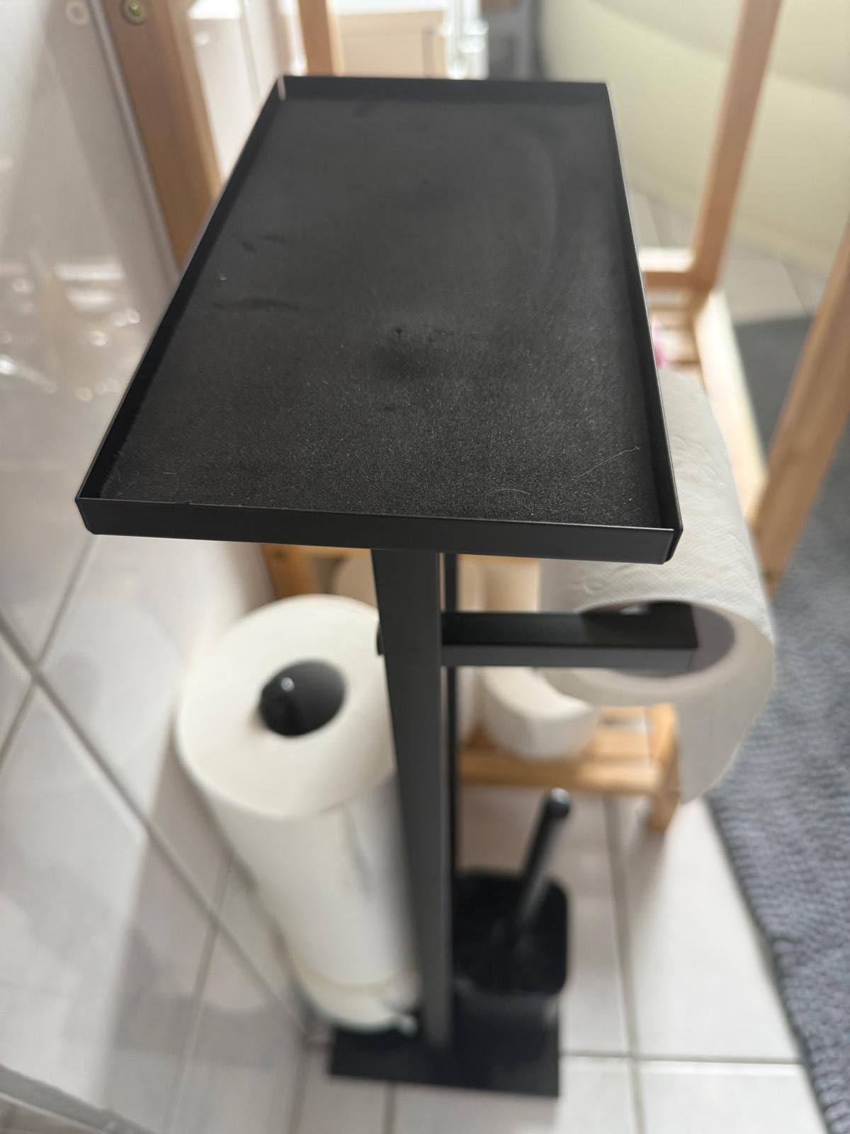Wenko Debar piantana WC 4 in 1 nera con ripiano