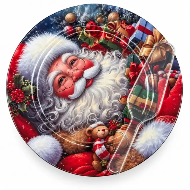Cecaro Group Babbo Natale piatto natalizio 33 cm con paletta
