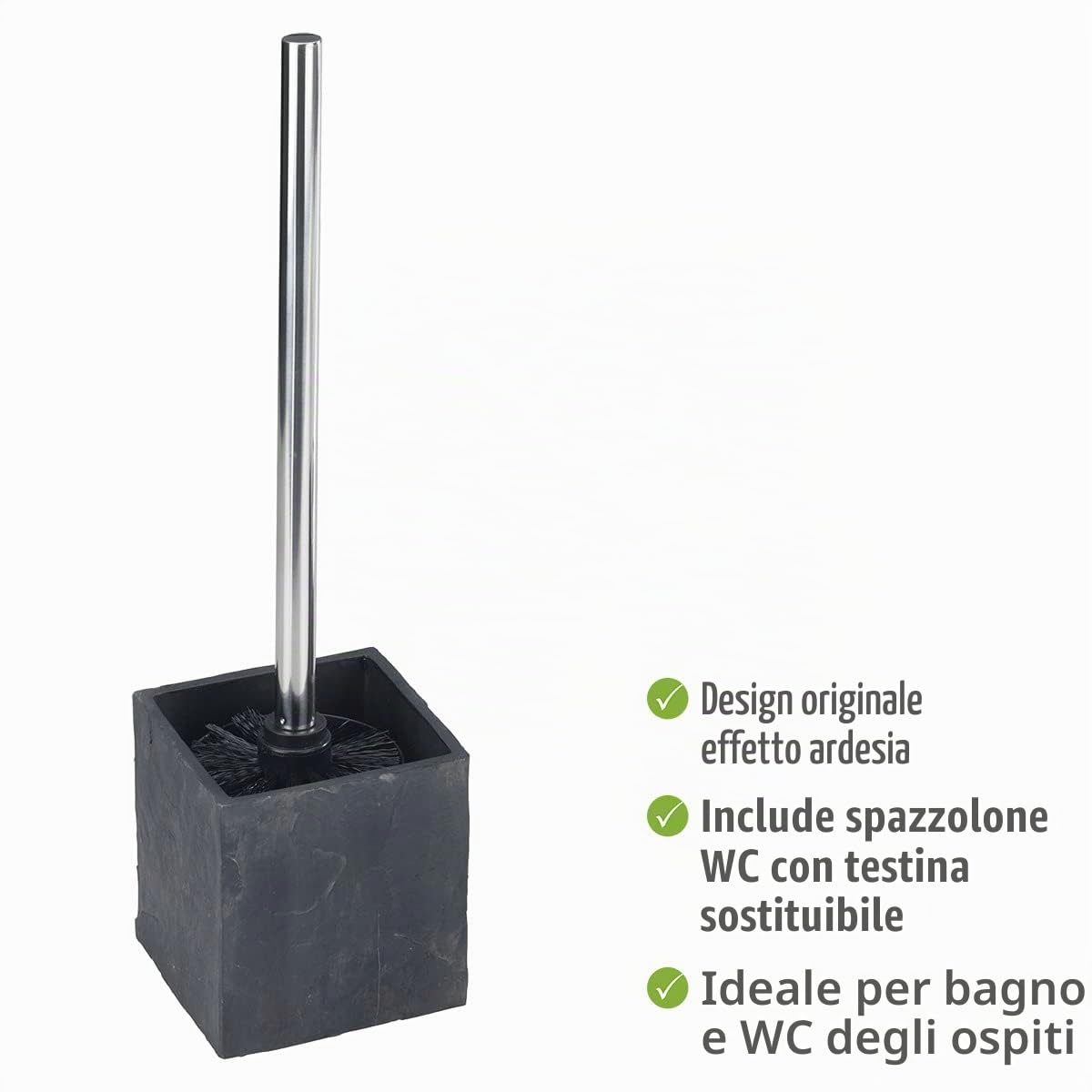 Wenko Slate Rock Portascopino Ardesia Grigio 38 cm