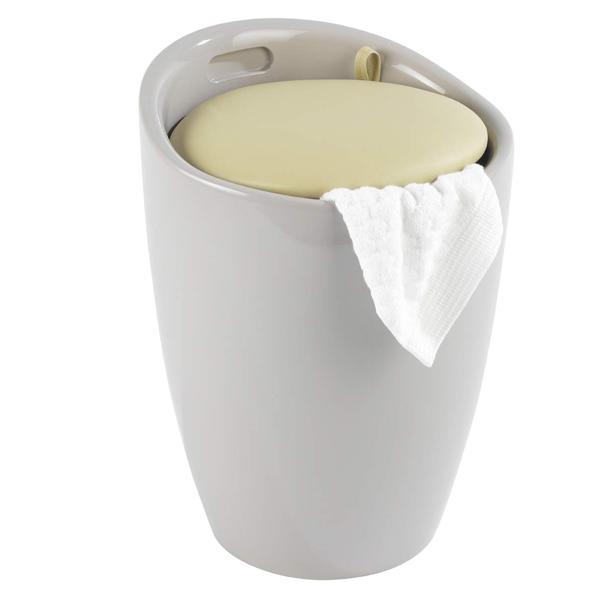 Wenko Candy sgabello portabiancheria grigio 20 litri imbottito