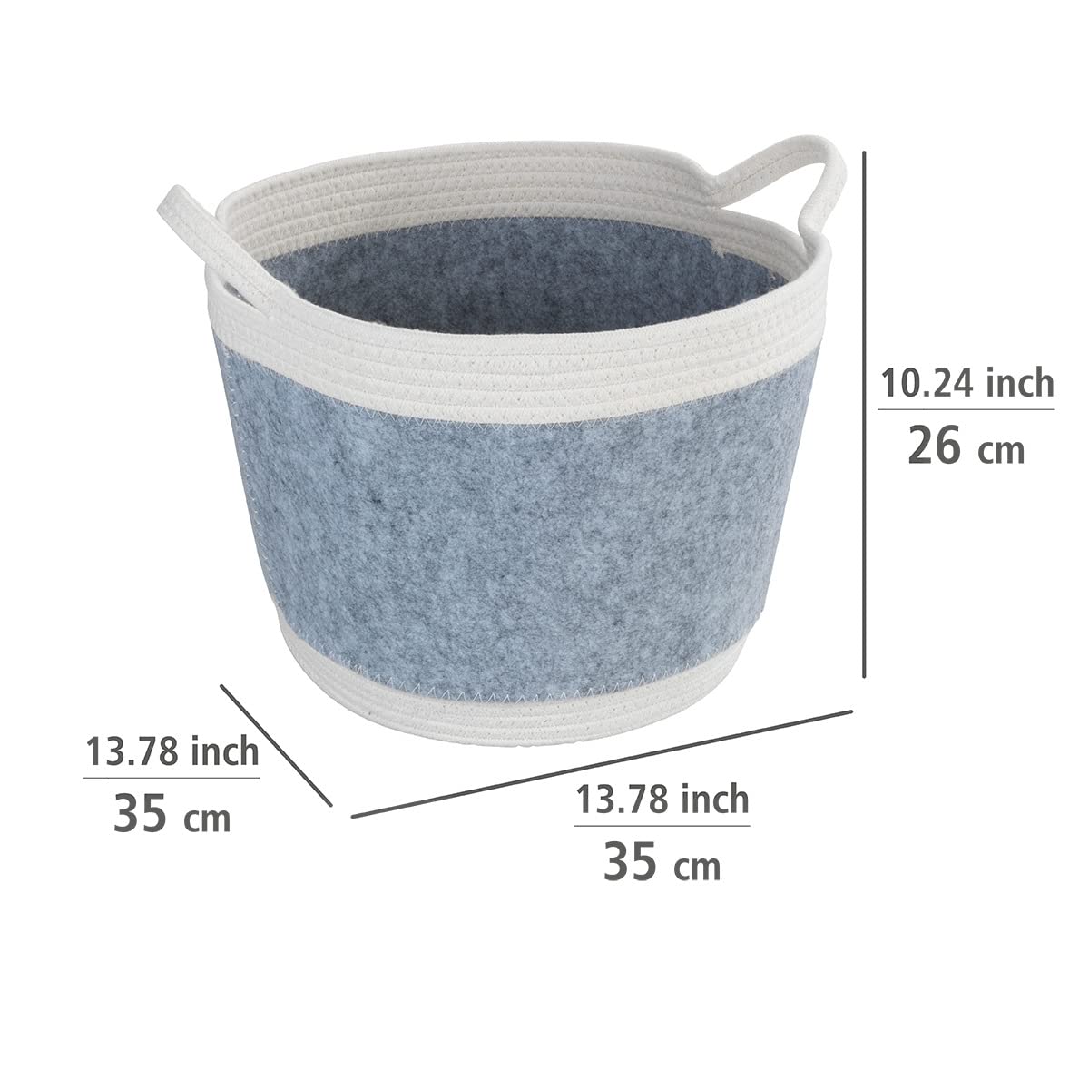 Wenko Bea L cesto feltro grigio chiaro 30 L manici