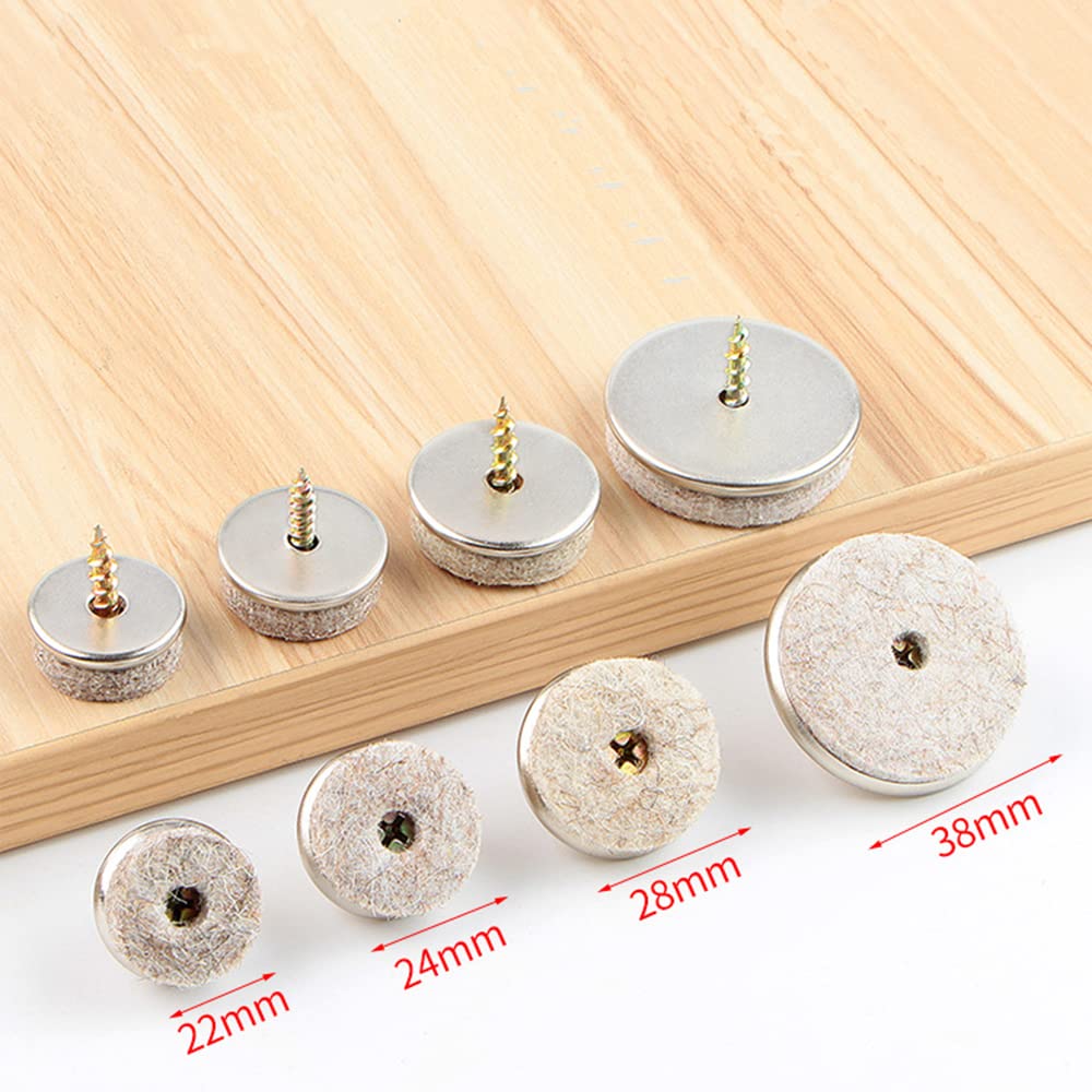 Lxoraziy feltrini sedie 22 mm 40 pezzi a vite beige