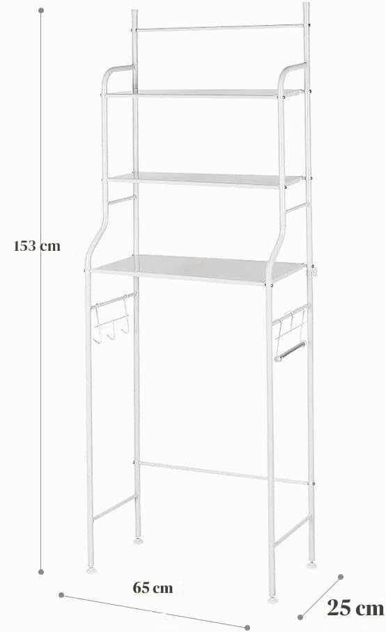 Cecaro Group Scaffale sopra Lavatrice 3 Mensole Bianco Metallo