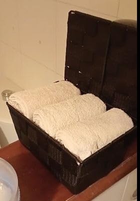 Wenko Adria Cestino Bagno con Coperchio Beige 19x10x14 cm