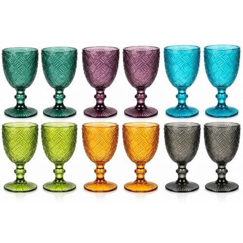Cecaro Group Quadri set 12 calici vetro colorato 350 ml