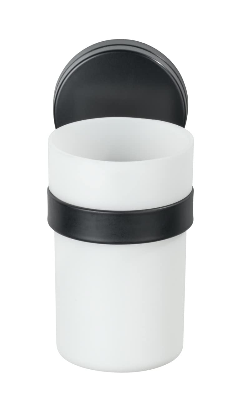 Wenko Pavia Static-Loc Plus bicchiere portaspazzolini nero senza forare
