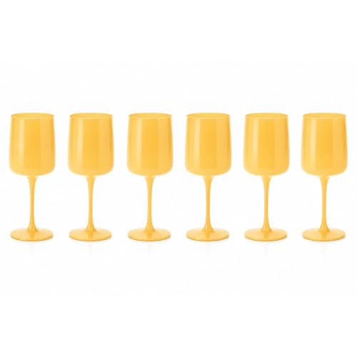 Cecaro Group Set 6 Calici Vetro Giallo 320 ml Pasta Vetro