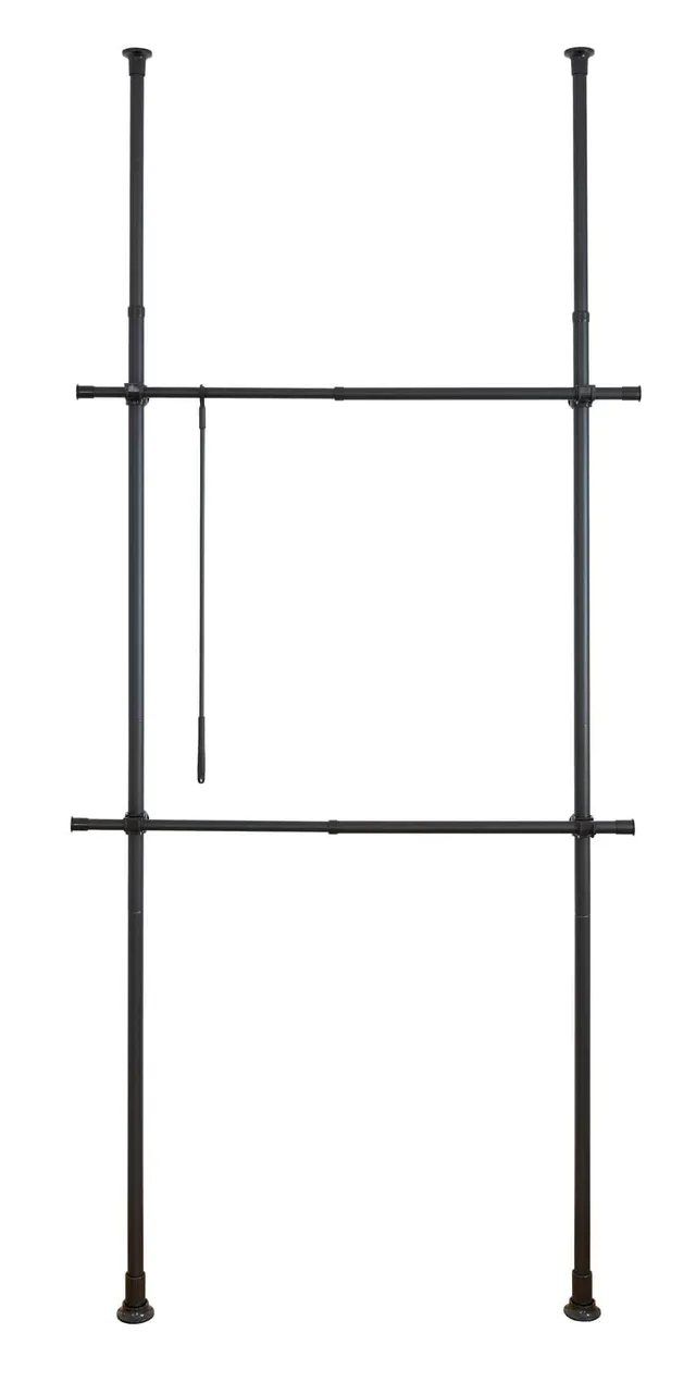 Wenko Herkules Basic Guardaroba Telescopico Nero 120 cm