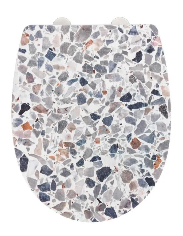 Wenko Terrazzo Copriwater Multicolore Chiusura Rallentata