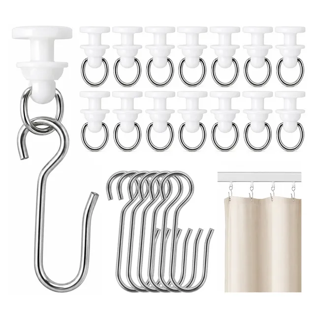 Quelcc Ganci Tende Binario 50+50 Pezzi Metallo Plastica