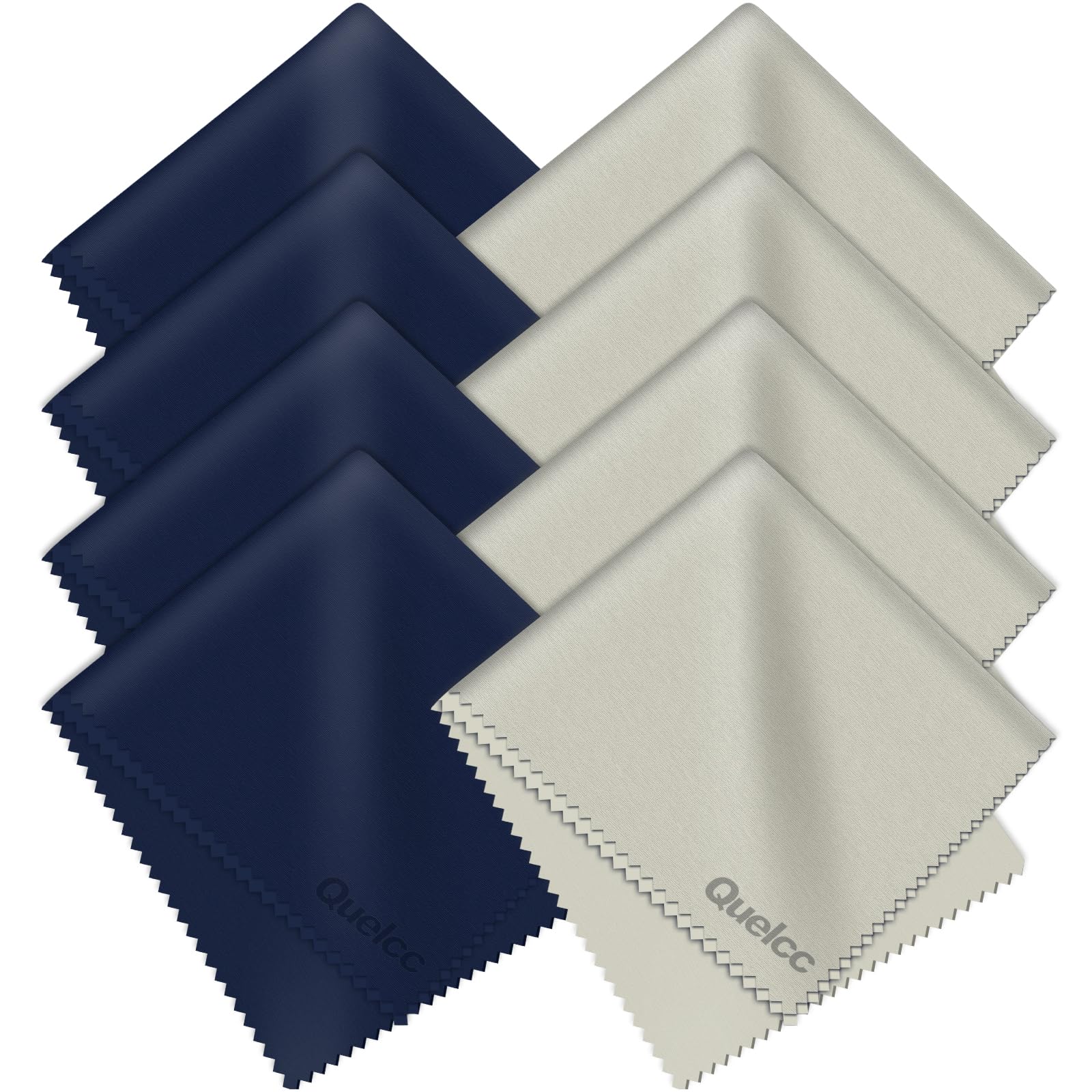 Quelcc Panni Microfibra Occhiali 12 Pezzi Blu Grigio 15x18