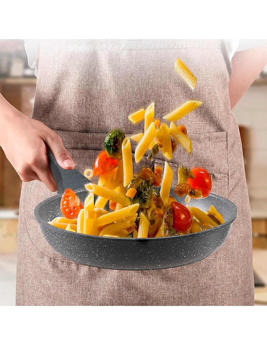 Cecaro Group Set 3 Padelle 20/24/28 cm Antiaderenti con Coperchi