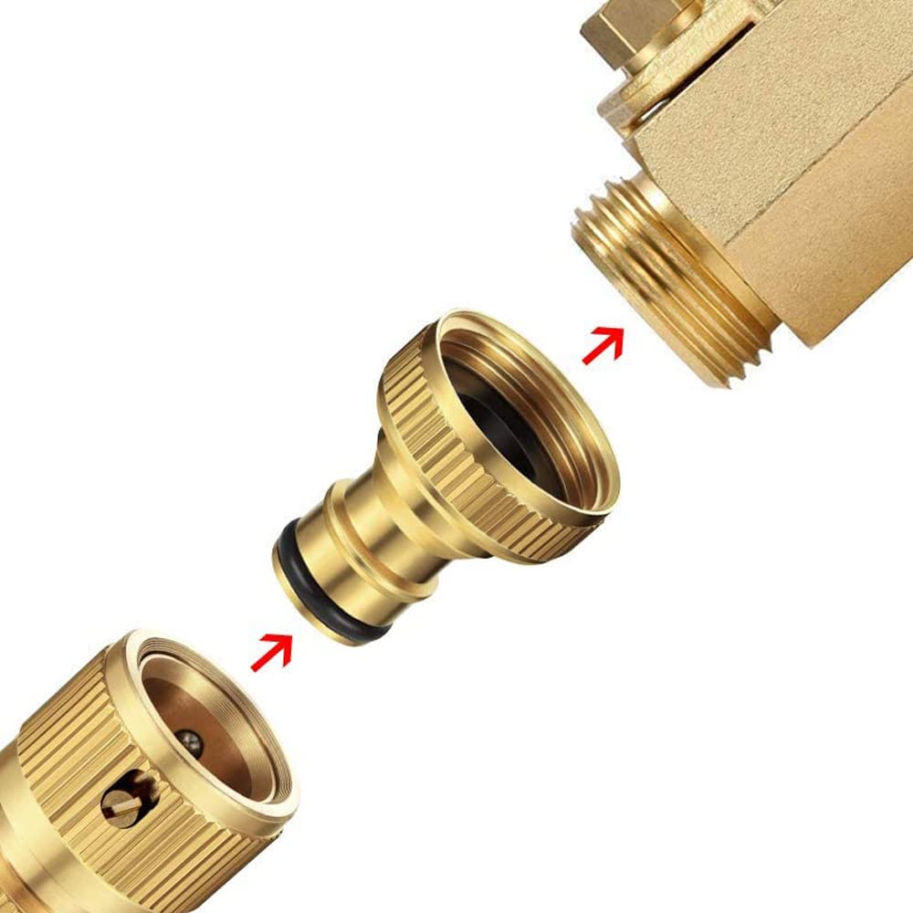 Lxoraziy Adattatore Rubinetto 1/2 Raccordo Ottone 4 Pezzi
